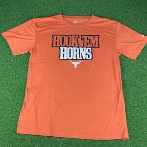 Y2K Texas Longhorns Hook 'Em Horns Russell NFL Football Orange T-Shirt Sz L